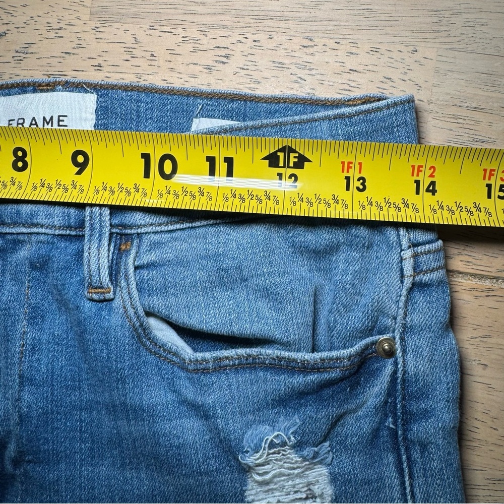 FRAME sz 28 Le High Straigh Jeans Laskey‎ Rips Straight Leg Distressed - Picture 6 of 6